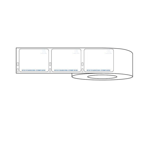 Nevs Dymo Label w/Dog-Cat Small & Warning 2-3/4"x2-1/8" White w/Blue LA-DYM-1027 - main